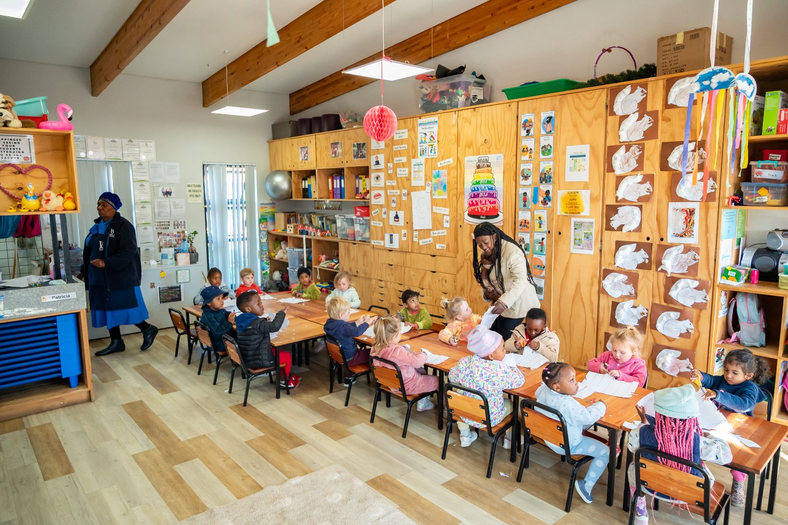 A busy morning in the classroom