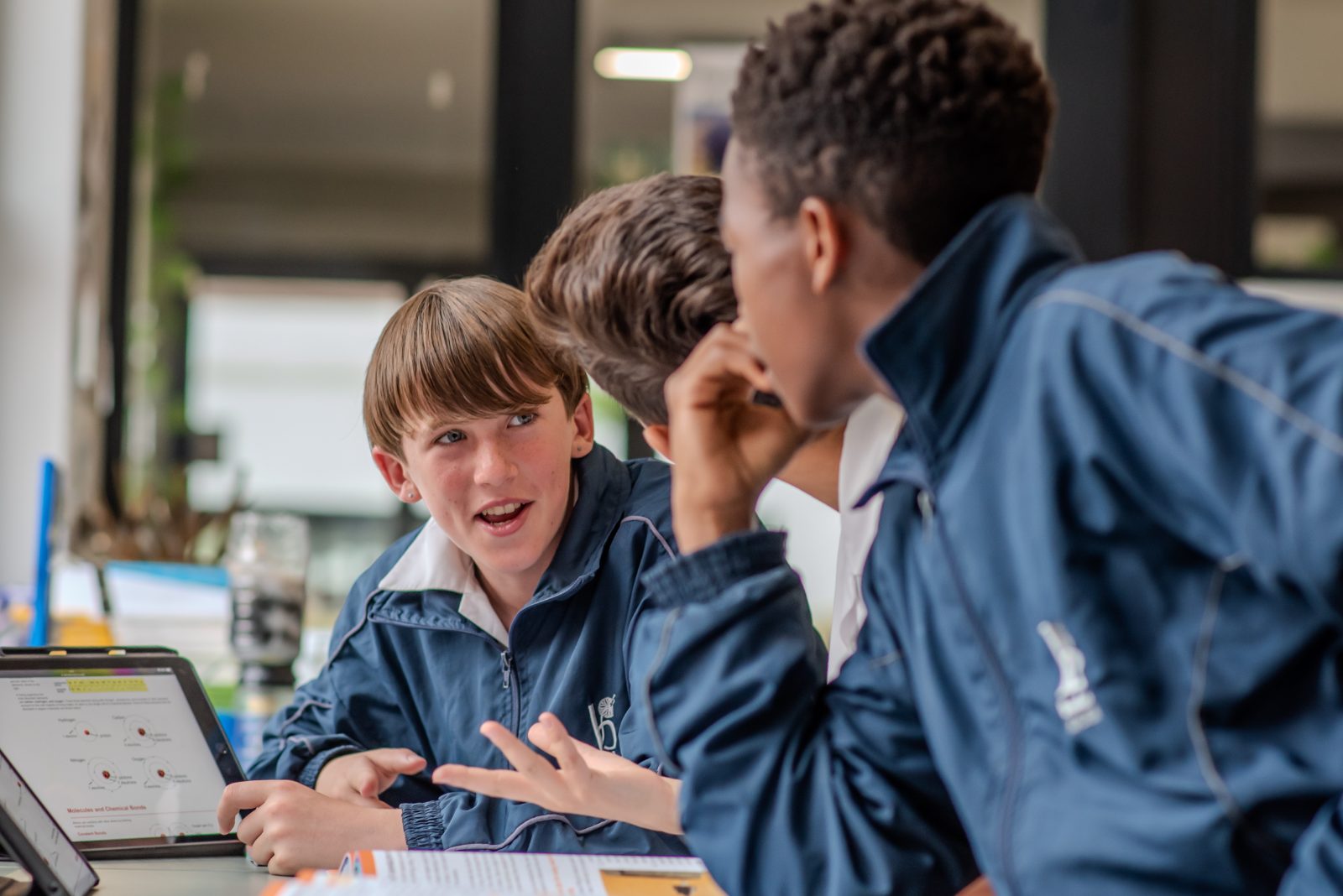 Senior Prep students in discussion during a project session